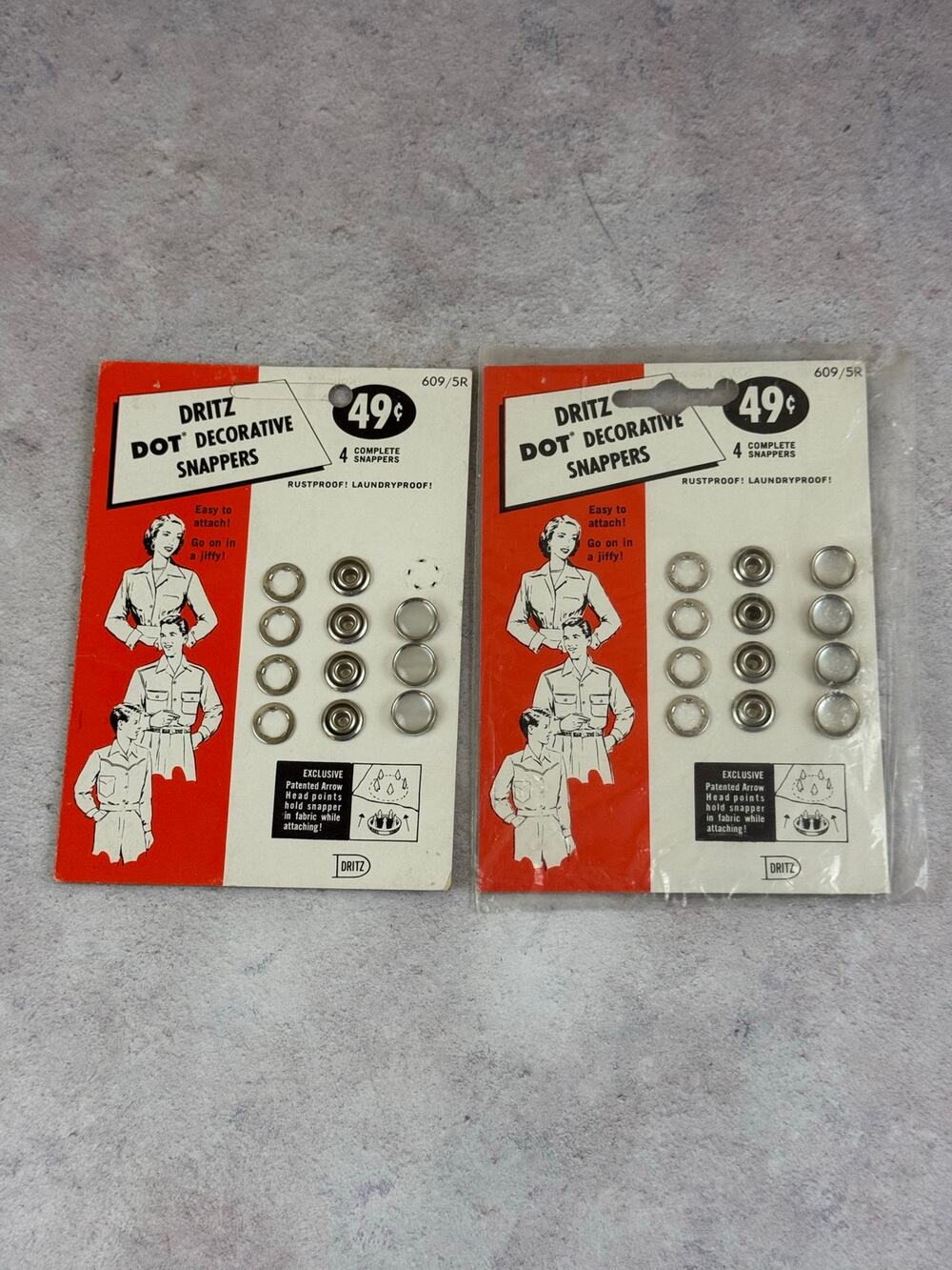 Vintage Lot of 7 Dritz DOT Decorative Snappers Pearl NEW